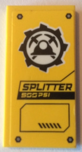 Lego Tile 2 x 4 with Helmet, Pickaxe and 'SPLITTER 500 PSI' Pattern (Sticker) - Set 60185