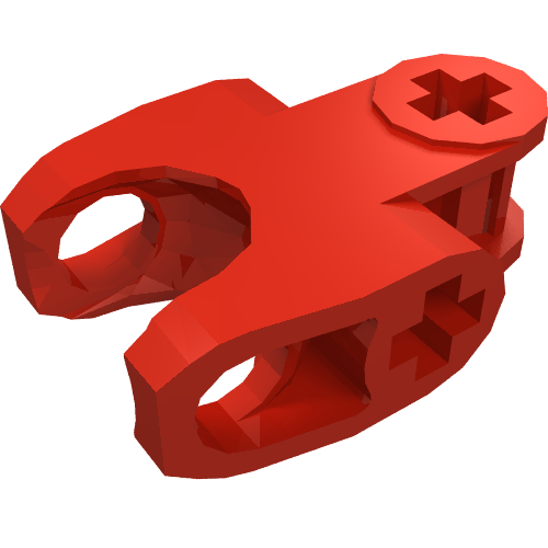 Lego Technic Axle Connector 2 x 3 with Ball Socket, Closed Sides, Squared Ends / Red