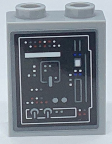 Lego Panel 1 x 2 x 2 with Side Supports - Hollow Studs with SW Millennium Falcon Control Panel with Lights and Switches Pattern (Sticker) - Set 75192