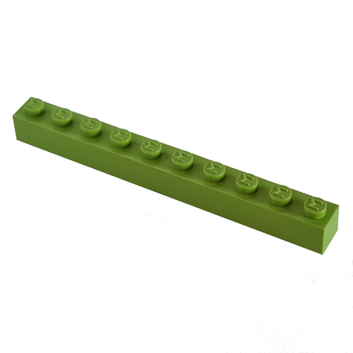 Lego Modulex Brick 1 x 10 with M on Stud / Modulex Pastel Green