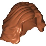 Lego Hair Mid-length with Side Part, Wavy / Dark Orange
