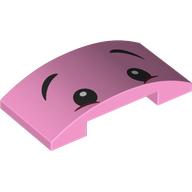 Lego Brick Curved 4 x 2 Double with Black Eyes, Eyebrows Print