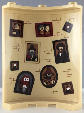 Lego Cylinder Quarter 4 x 4 x 6 with Bricks and Nine Portraits Pattern on Inside (Sticker) - Set 71043