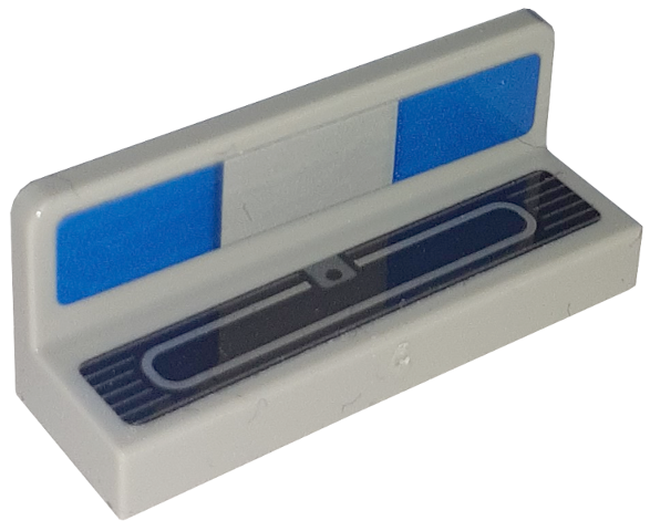 Lego Panel 1 x 3 x 1 with Blue Rectangles and Black Grille Pattern (Stickers) - Set 76917