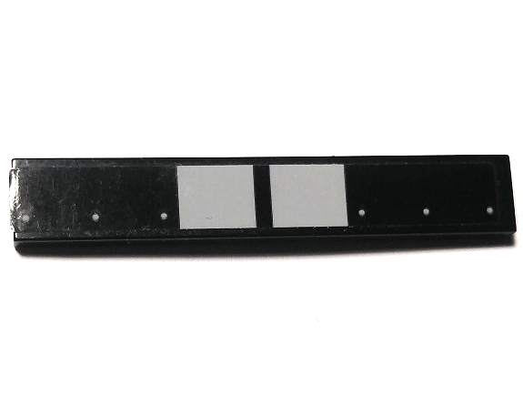 Lego Tile 1 x 6 with Light Bluish Gray Stripes and Rivets Pattern (Sticker) - Set 75881 / Black