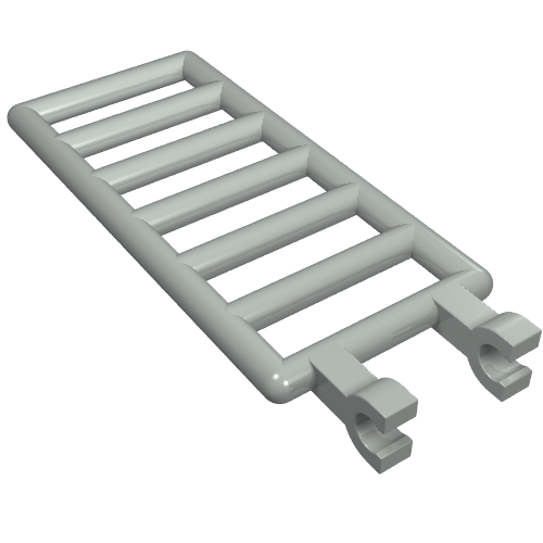 Lego Bar 7 x 3 with Double Clips (Ladder) [Straight Clips] / Light Gray