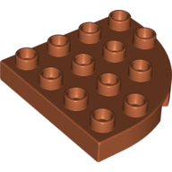 Lego Duplo Plate Round Corner 4 x 4 / Dark Orange