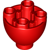 Lego Brick Round 2 x 2 x 1 1/3 Inverted / Red