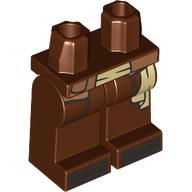 Lego Hips and Reddish Brown Legs with Nougat Coat Ends, Tan Belt, Black Toes print