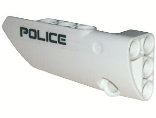 Lego Technic, Panel Fairing # 3 Small Smooth Long, Side A with 'POLICE' Pattern (Sticker) - Set 5974