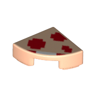 Lego Tile Round 1 x 1 Quarter with Pixelated Mushroom Print