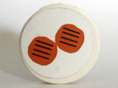 Lego Tile, Round 2 x 2 with 2 Hamburgers Pattern (Sticker) - Set 5895
