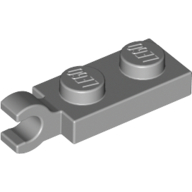Lego Plate Special 1 x 2 with Clip Horizontal on End / Light Bluish Gray