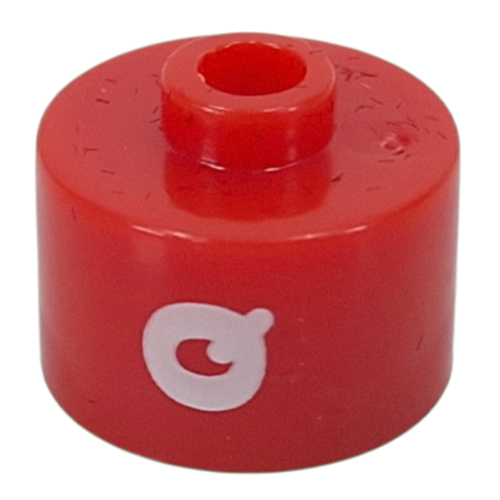 Lego Pen Bead, Round Long, Flat Edge with White 'Q' Print