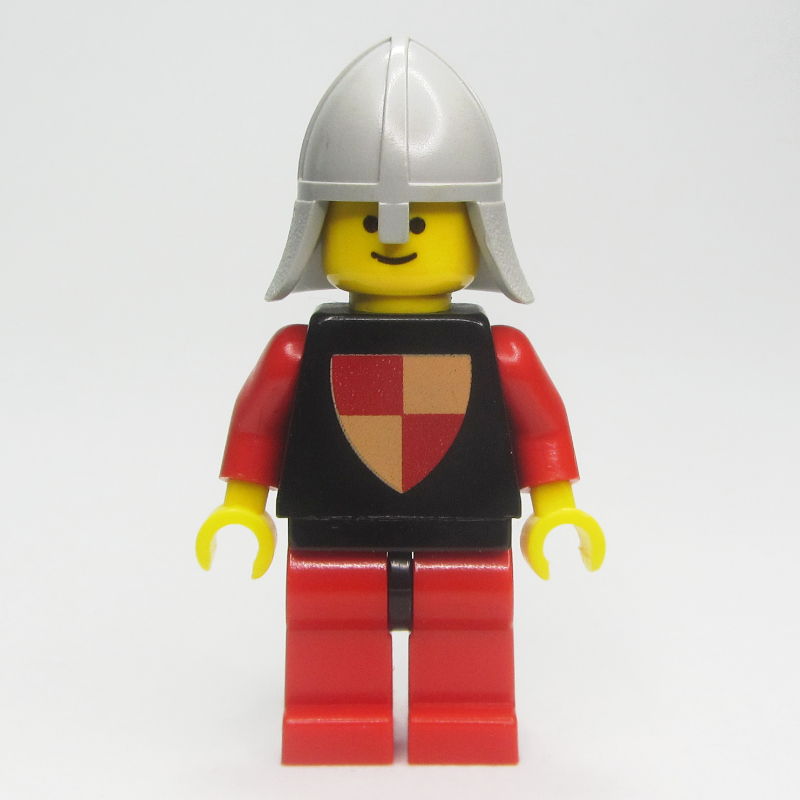 Lego Knight (Quartered Shield) - Red Legs, Neck-Protector