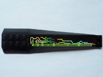 Lego Wedge 16 x 4 Triple Curved with Reinforcements with Iridescent Mirrored Circuitry Pattern Left (Sticker) - Set 7646