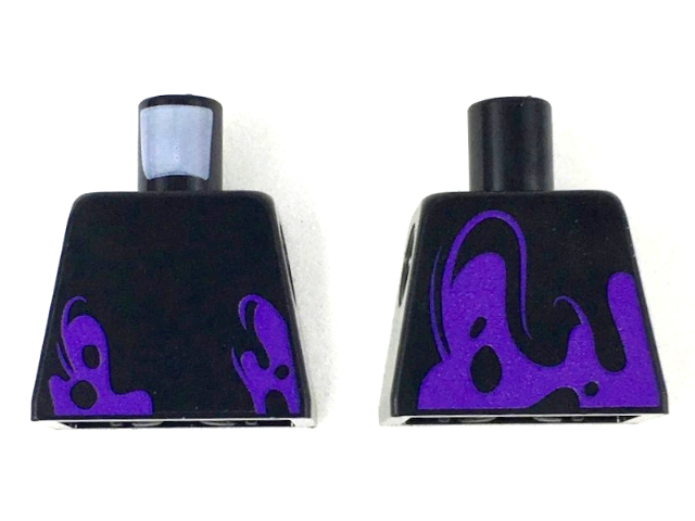 Lego Torso Ninjago Dark Purple Splotches Pattern / Black