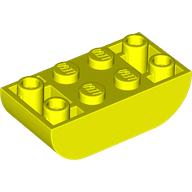 Lego Brick Curved Inverted 2 x 4 Double / Vibrant Yellow