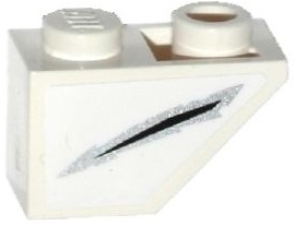 Lego Slope, Inverted 45 2 x 1 with Silver and Black Claw Scratch Mark Pattern Model Right Side (Sticker) - Set 75916