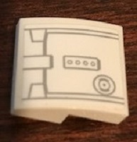 Lego Slope, Curved 2 x 2 x 2/3 with SW 4 Circles Inside Rectangle and Circle Inside a Circle Pattern (Sticker) - Set 75244