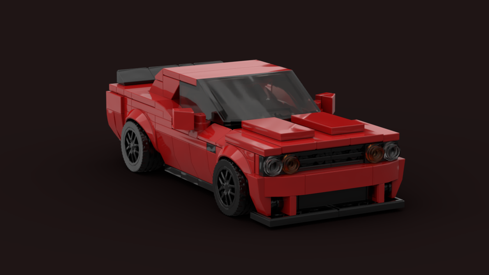 LEGO Dodge Challenger SRT Hellcat Redeye MOC (Red w/ Black Interior)