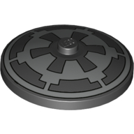 Lego Dish 4 x 4 Inverted [Radar] with Dark Bluish Grey Pattern Print / Black
