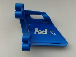 Lego Technic, Panel Fairing #22 Large Short, Small Hole, Side A with 'FedEx' Pattern on Inside (Sticker) - Set 8461 / Blue