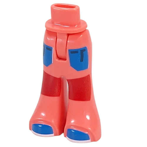 Lego Minidoll Hips and Wide Pants with Blue Pockets, Shoes, Red Knee Panels Print