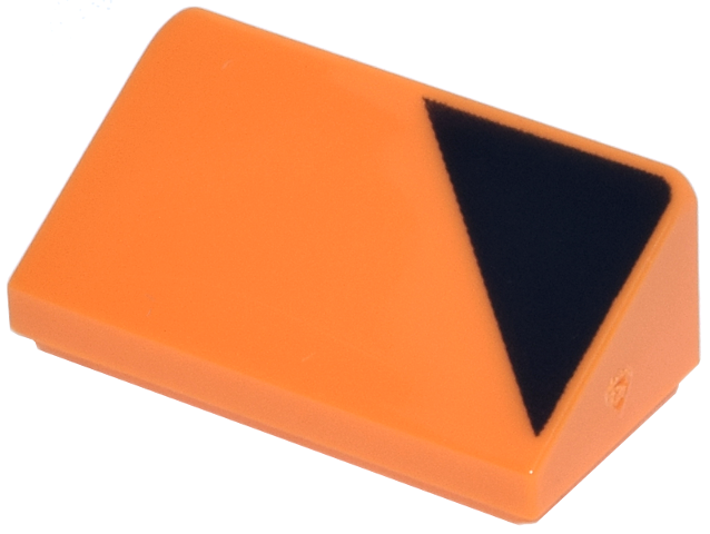 Lego Slope 30 1 x 2 x 2/3 with Black Triangle Pattern / Orange
