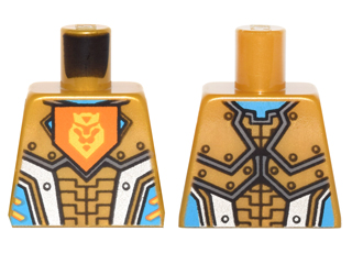 Lego Torso Nexo Knights Armor with Orange Emblem with King Pattern / Pearl Gold