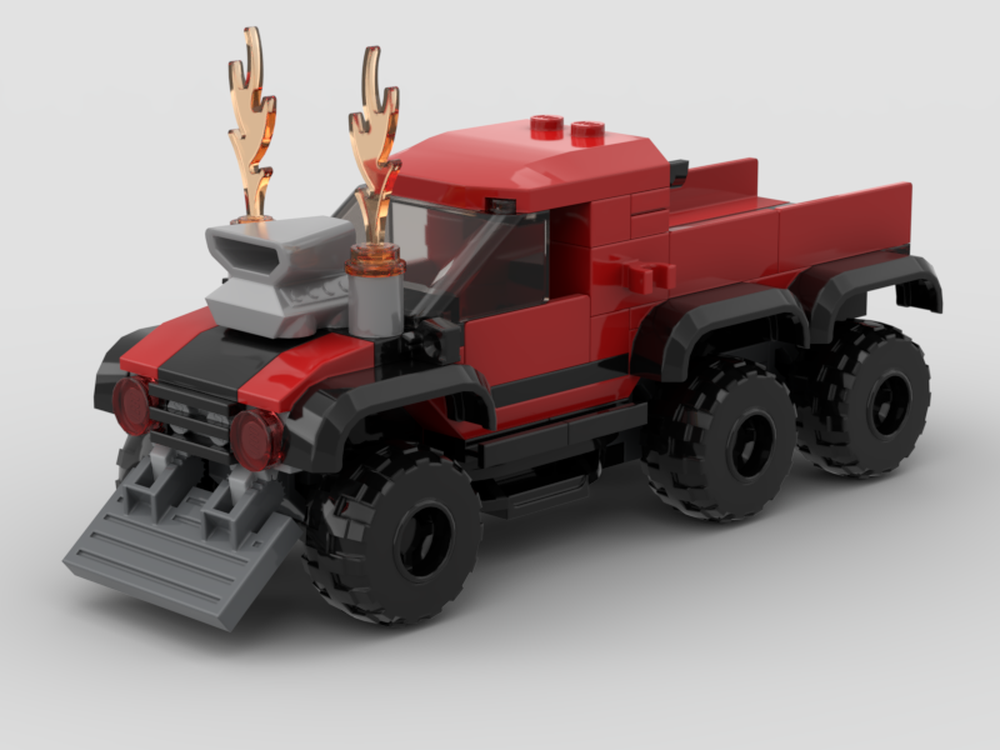 Lego 6x6 drag helltruck with turning action