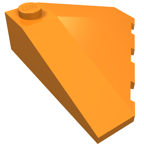Lego Brick Wedged, Sloped 18° 4 x 4 Corner / Orange