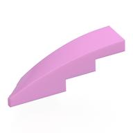 Lego Brick Wedged, Curved 1 x 4 with Stud Notch Right / Bright Pink