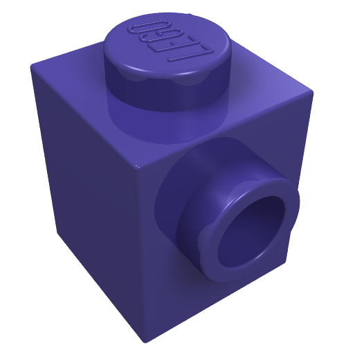 Lego Brick Special 1 x 1 with Studs on 2 Sides / Dark Purple