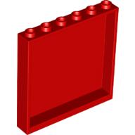 Lego Panel 1 x 6 x 5 / Red