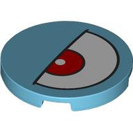 Lego Tile Round 3 x 3 with Half Open White Eye, Red Iris Left Print
