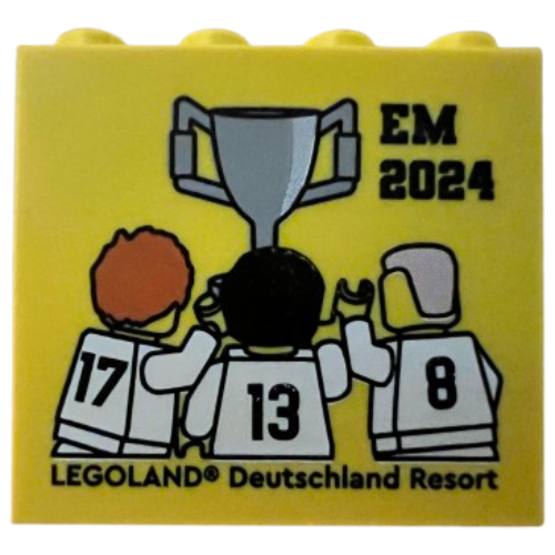 Lego Brick 2 x 4 x 3 with 'LEGOLAND Deutschland Resort EM 2024' Print / Yellow