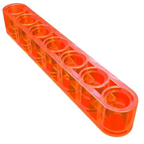 Lego Technic Beam 1 x 7 Thick / Trans-Neon Orange