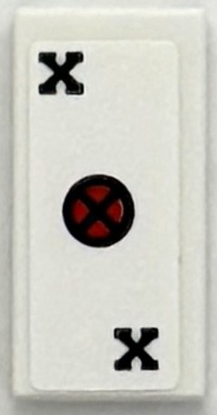 Lego Tile 1 x 2 with Playing Card X-Men Logo Pattern (Sticker) - Set 76294