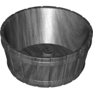 Lego Barrel Half Large with Axle Hole / Pearl Titanium