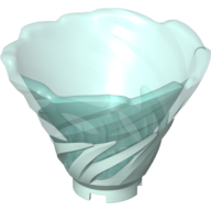 Lego Cone Reverse, Spinner, with Marbled Trans-Light Blue Pattern / Light Aqua