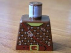 Lego Torso Castle Dark Forestman Studded Shirt and Brown Crossbelt Pattern / Brown