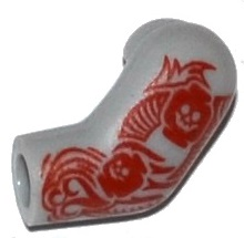 Lego Arm, Left with Red Tattoo Pattern / Light Bluish Gray