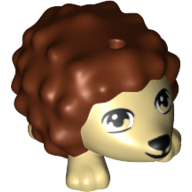 Lego Animal, Hedgehog with Reddish Brown Spines Print / Tan