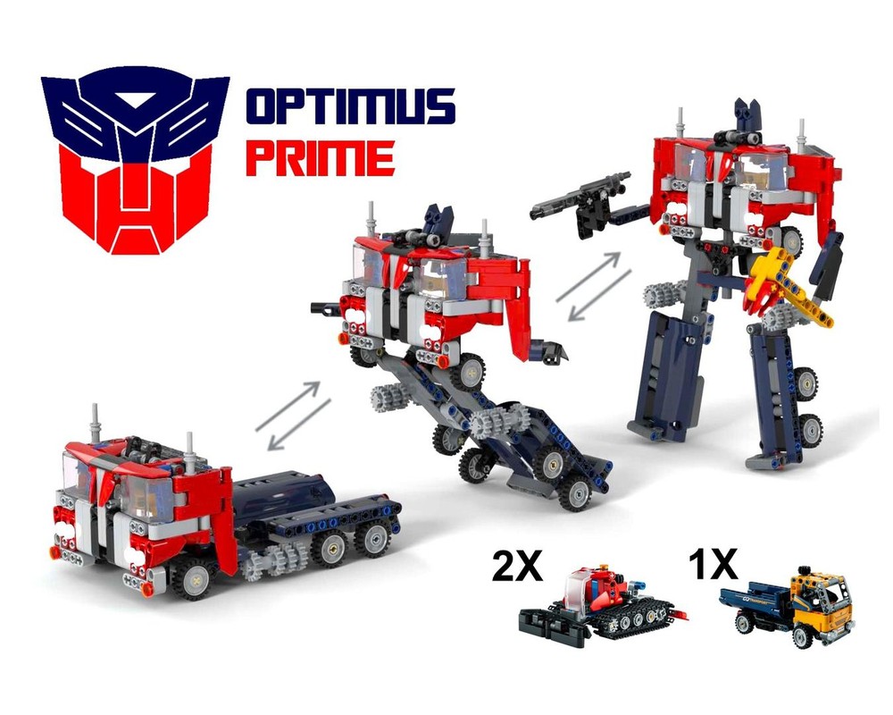 Lego 42147 + 2x 42148 Optimus Prime Transformers