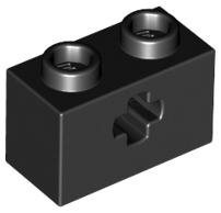Lego Technic, Brick 1 x 2 with Axle Hole / Black