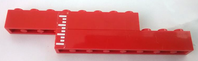 Lego Stickered Assembly 11 x 1 x 2 with White Plimsoll Lines Pattern Model Right Side (Sticker) - Set 6542