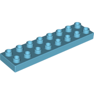 Lego Duplo Plate 2 x 8 / Medium Azure