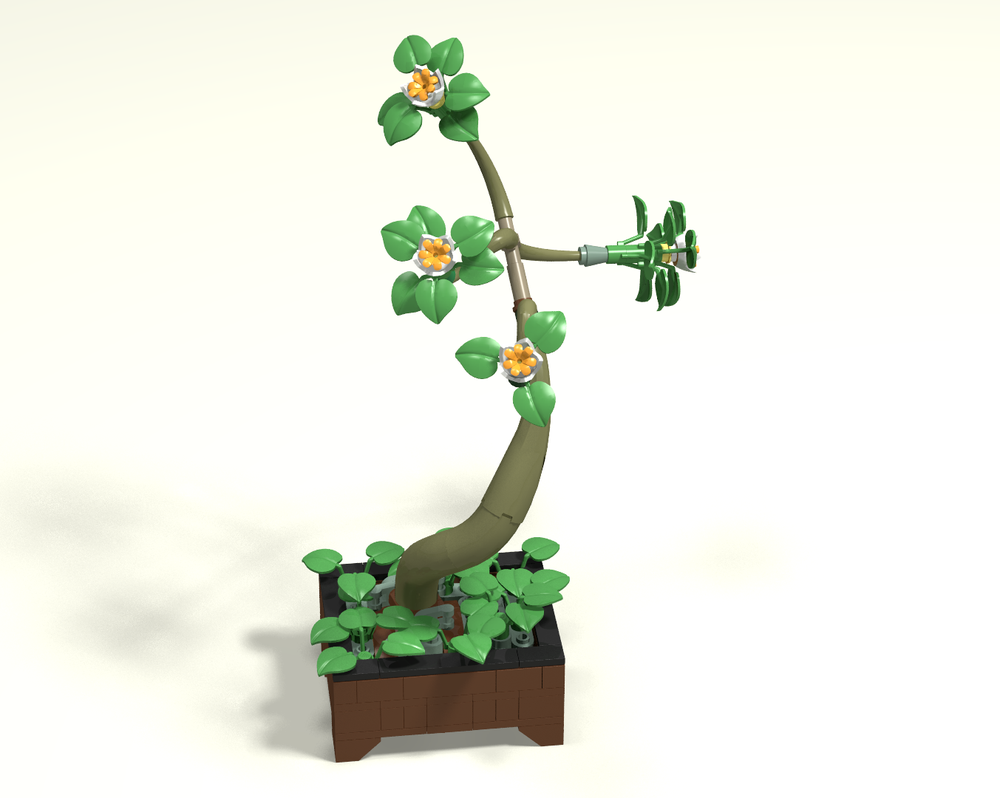 Lego Blooming plant in a bonsai pot