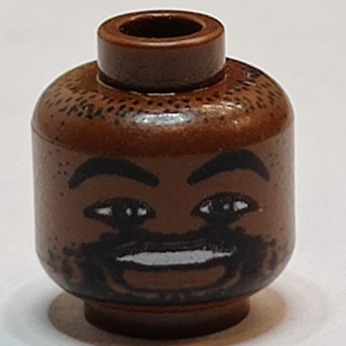 Lego Minifig Head NBA Karl Malone Print / Brown